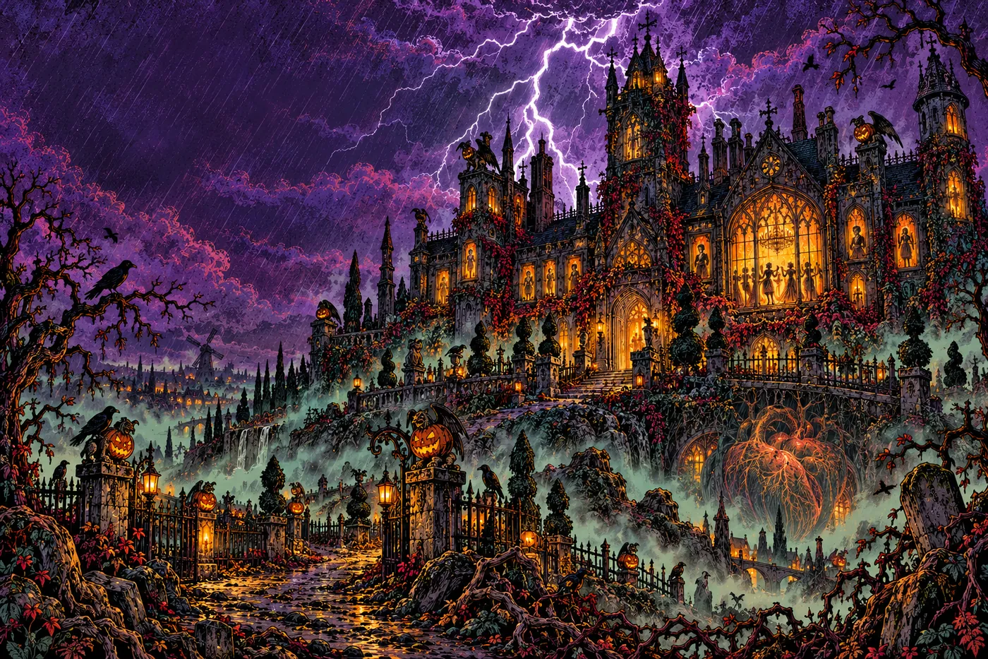 Tripwick Manor in a storm